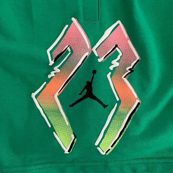 Air Jordan DNA Sport Fleece Shorts Green Black - Picture 5 of 10